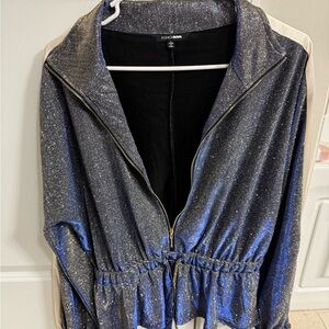 Fashion Nova Shimmering Silver Jacket